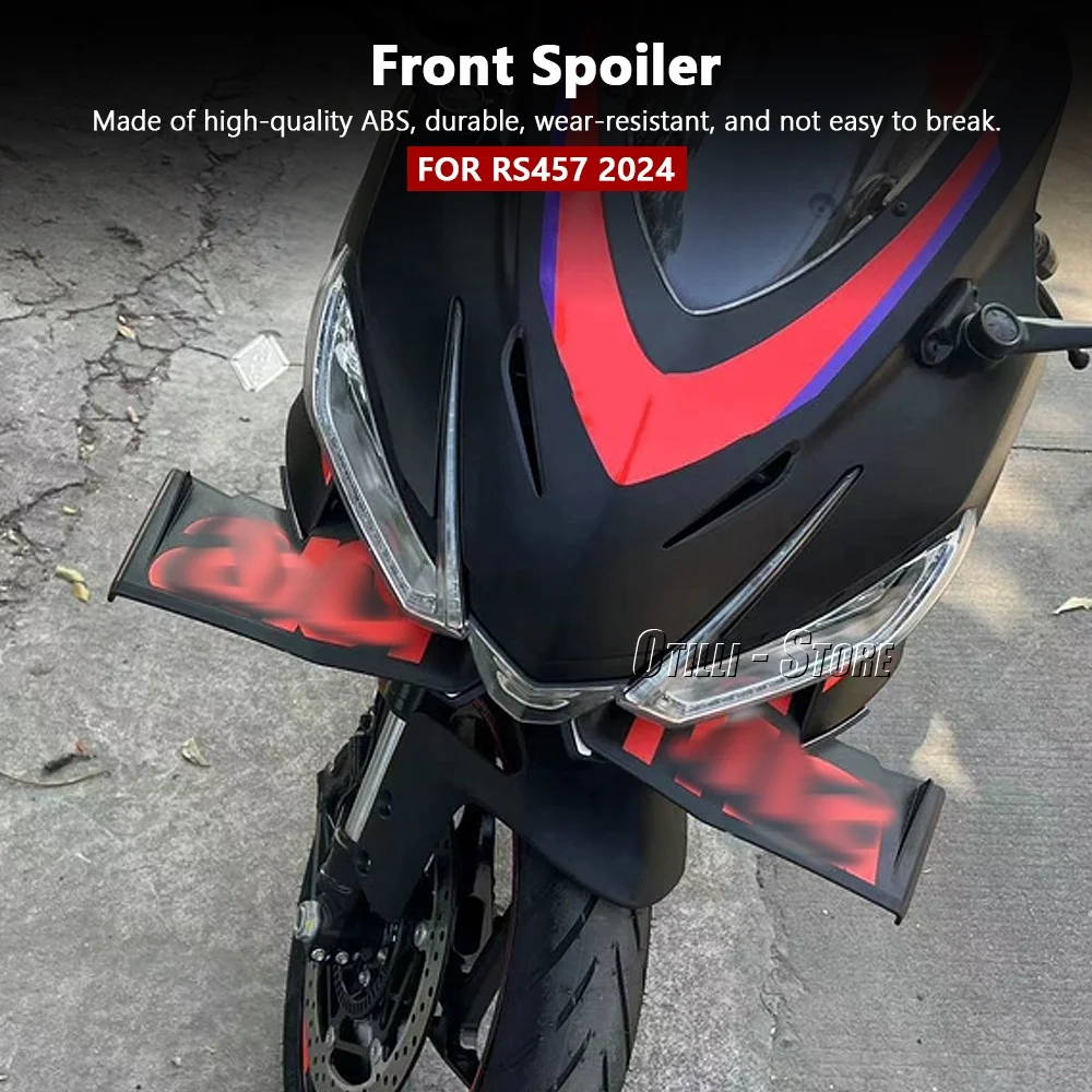 جديد لأبريليا RS 457 RS457 rs457 2024 ملحقات الدراجات النارية ABS الجبهة هدية الجنيحات الهوائية الجناح عدة المفسد مع الشعار