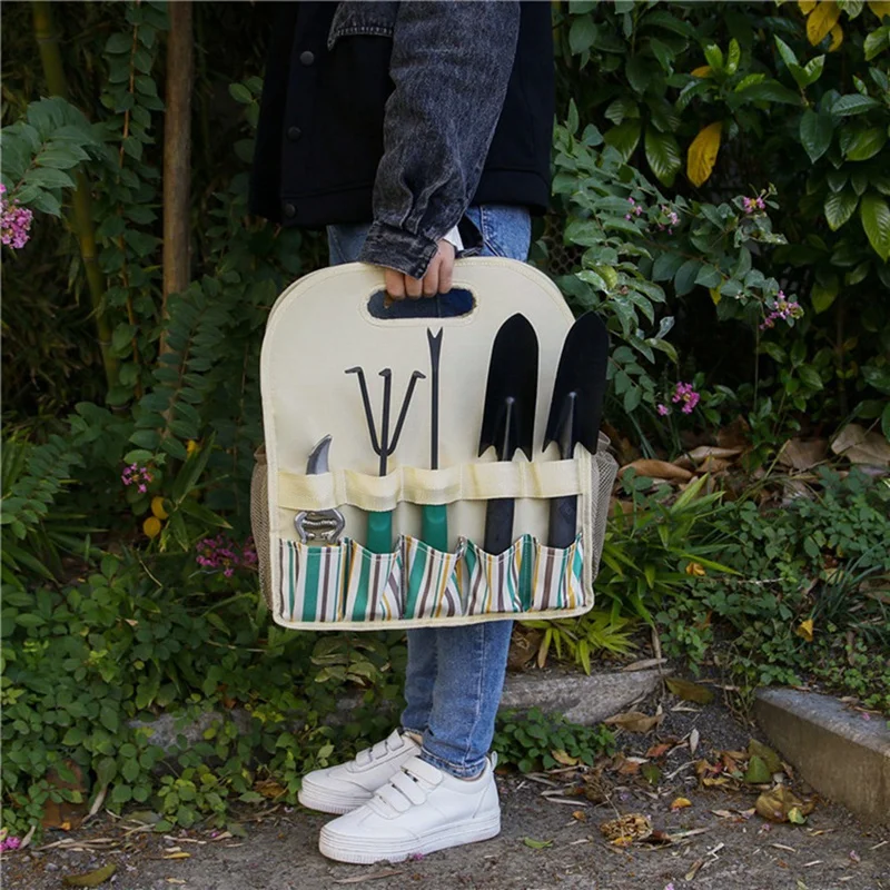 Bolsa de herramientas de jardín de tela Oxford, Kit de herramientas de jardinería, organizador de herramientas multibolsillo portátil, bolsa de almacenamiento