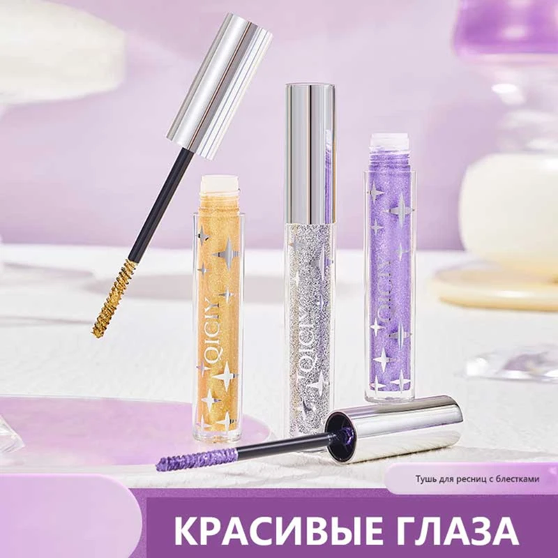 光沢のあるマスカラアイブラック厚くて長いカール防水性と変色しない3色アイブラックアイシャドウイブニングパーティーコスメティック