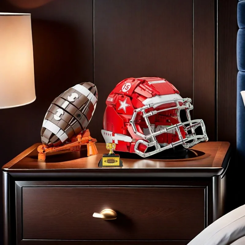 

1038PCS Olive Helmet Building Block Toy Set, Home Decor Ornament, Assembly Game and Honor Collection, Holiday Gift