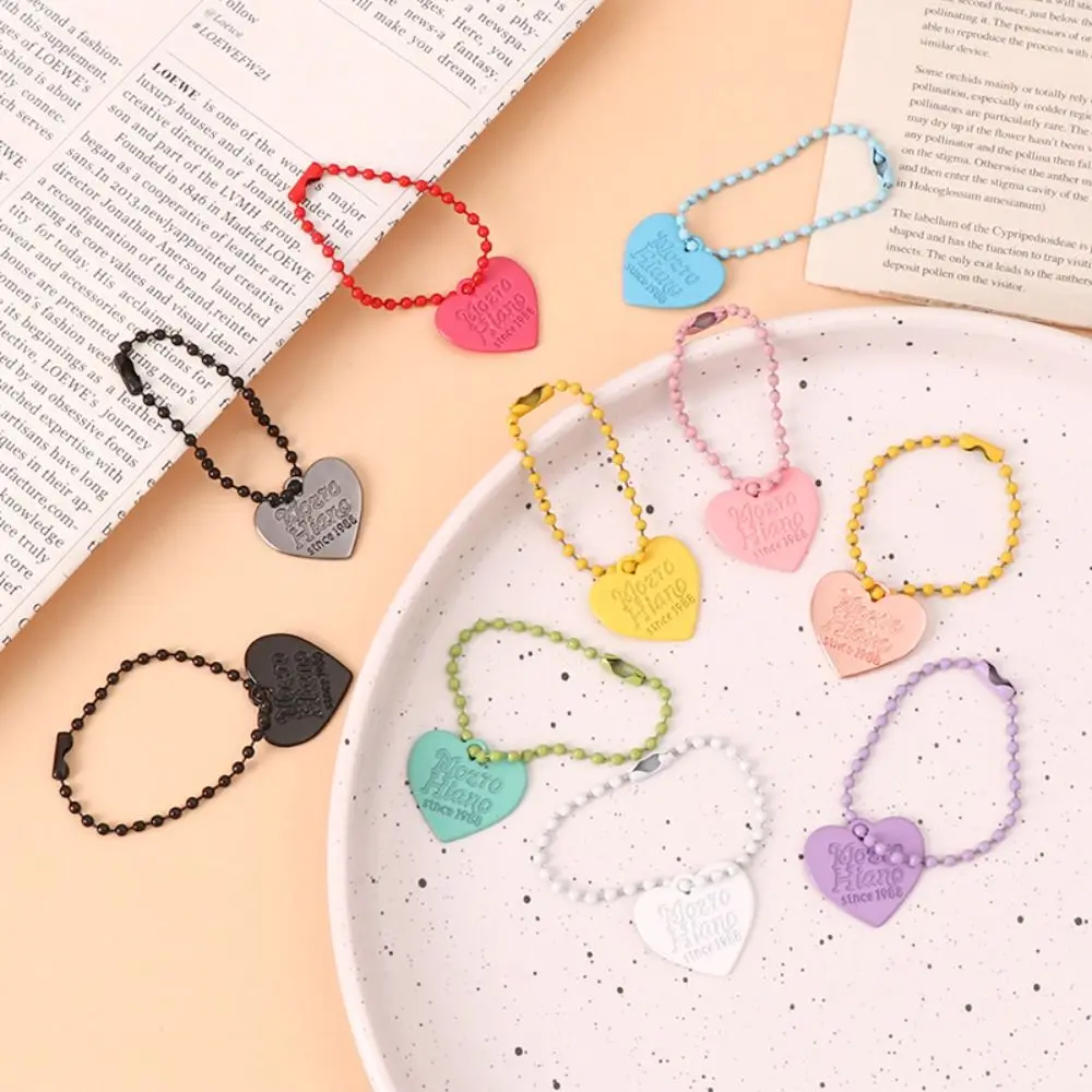 Durable Colorful Heart Keychain Y2K Creative Love Pendant Keyring Candy Color Sweet Bag Key Chain