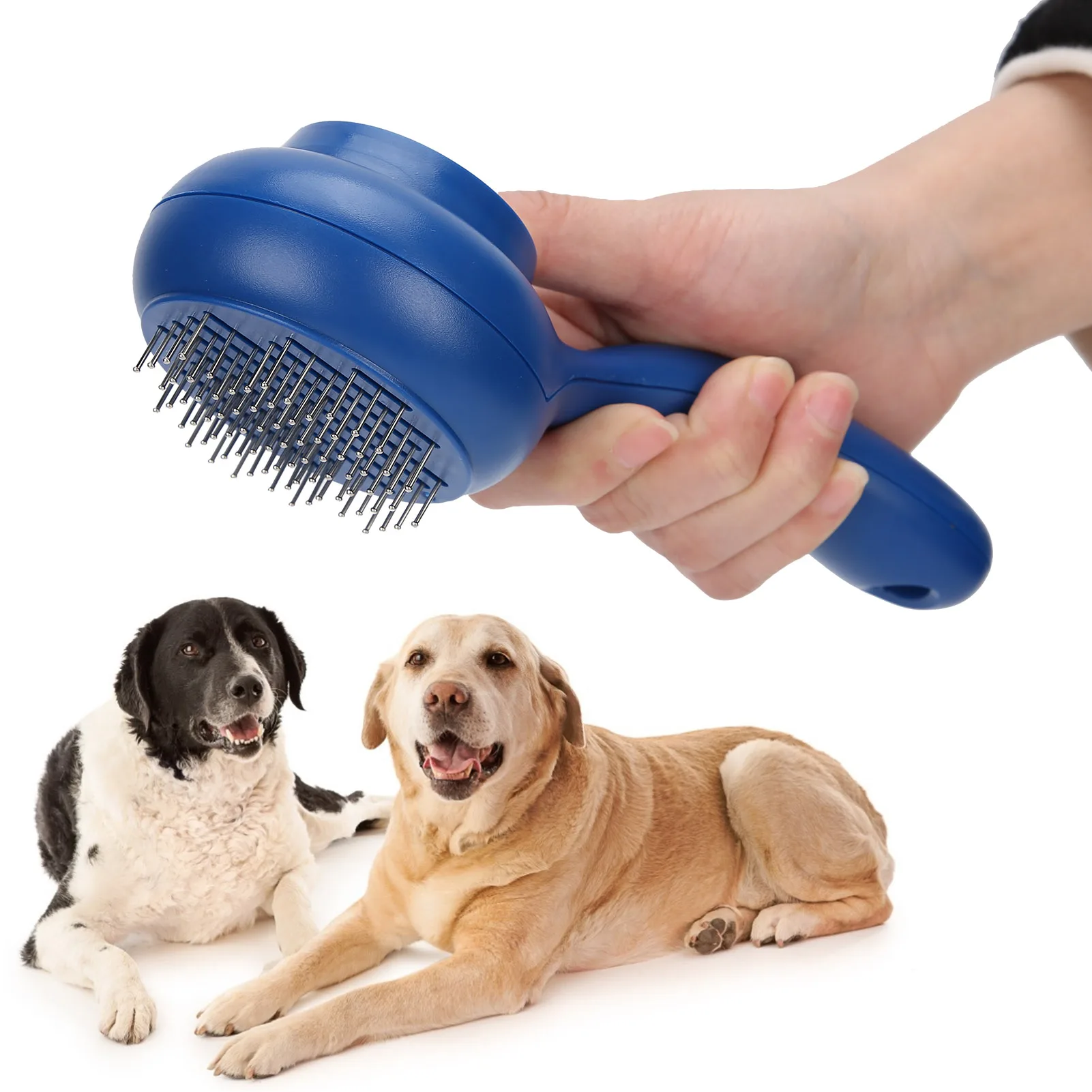 Pet Brush Hair Removal Self-Cleaning Cat Dog Comb Alloy Steel Needle Retractable Brush