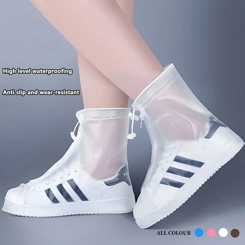Funda impermeable de silicona para zapatos para hombre y mujer, cubierta gruesa para Botas de lluvia deportivas con capa, Material antideslizante, resistente al desgaste