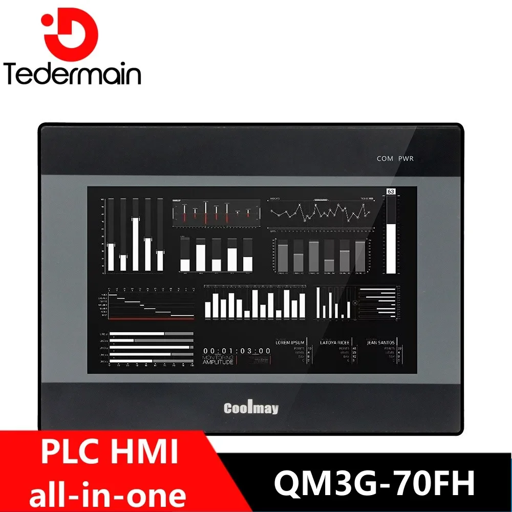 Coolmay 7 Inch HMI PLC Touch Screen QM3G-70FH Digital Programmable Logic Controller All-in-one machine