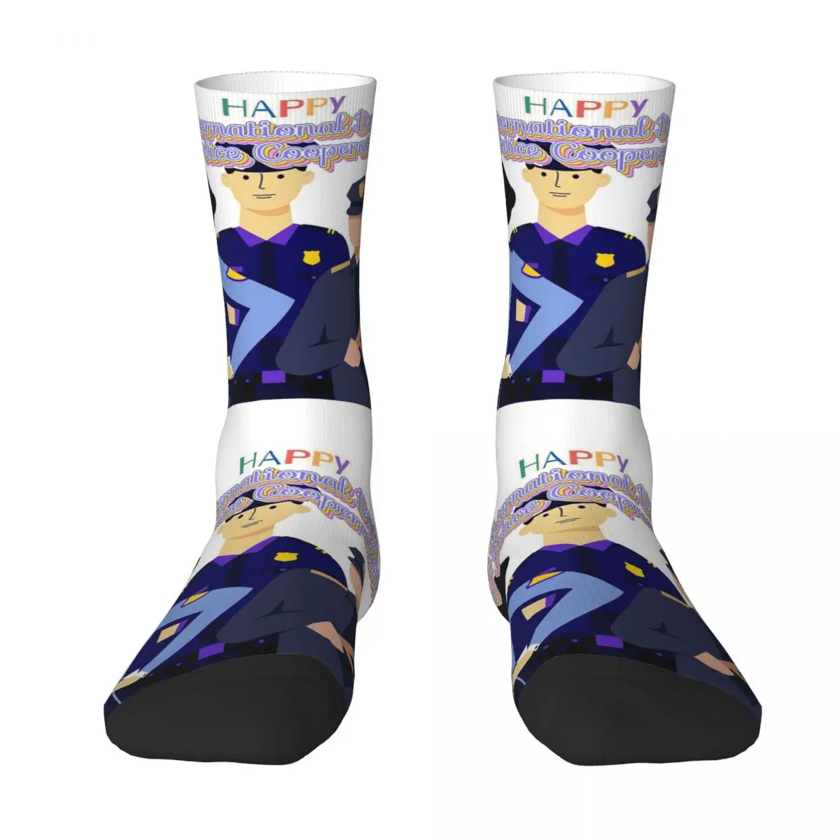 

Полицейские носки Harajuku, супер мягкие чулки, всесезонные длинные носки, аксессуары для мужчин и женщин, рождественские подарки