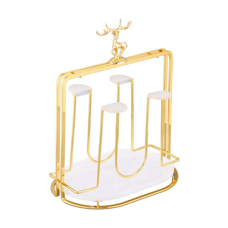 deer-head-glass-cup-drainage-rack-golden-metal-four-cup-holder-home-poker-room-special-cup-rack-stainless-steel-material