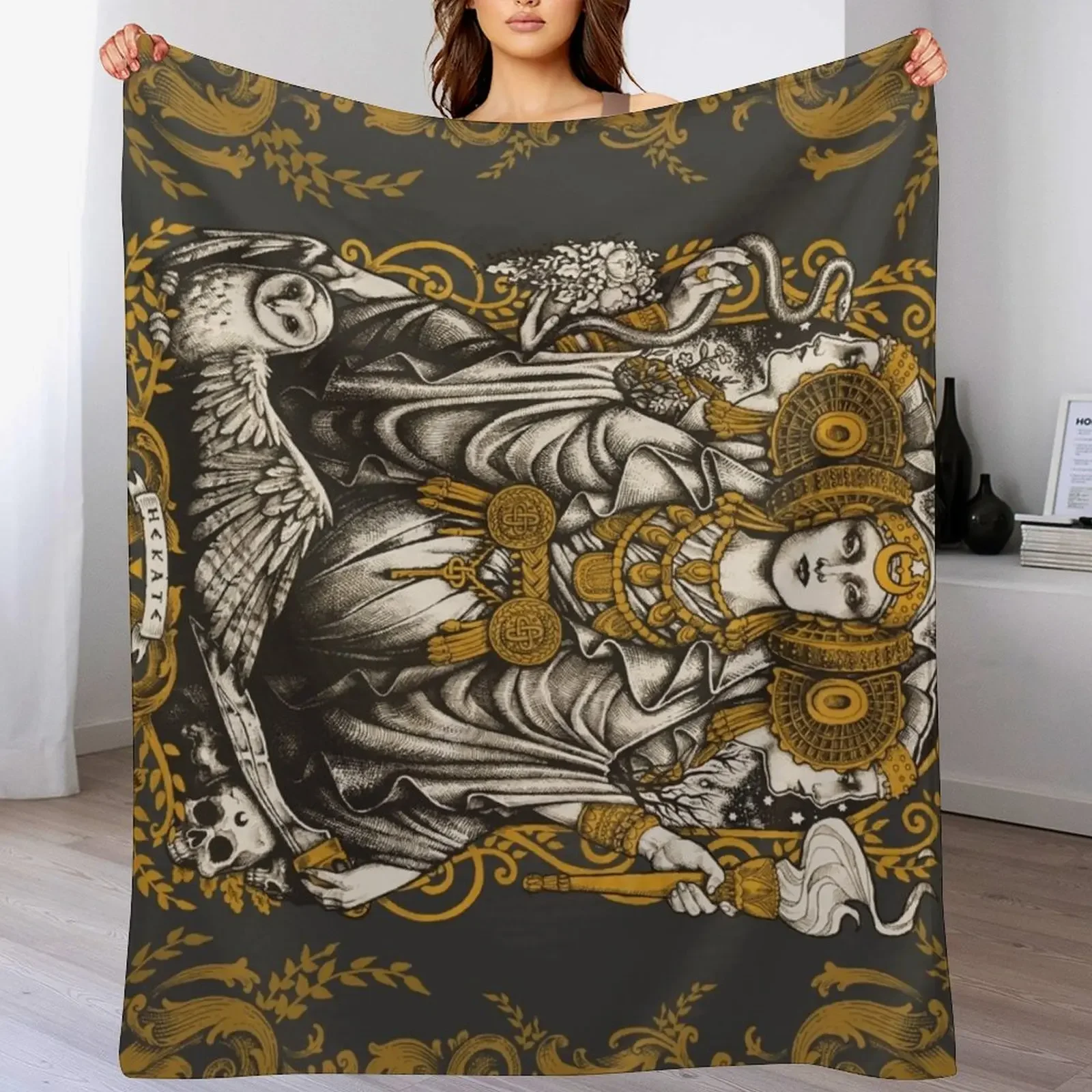 

IBERIAN HECATE Throw Blanket Travel Size Cozy Blanket for Plane Train