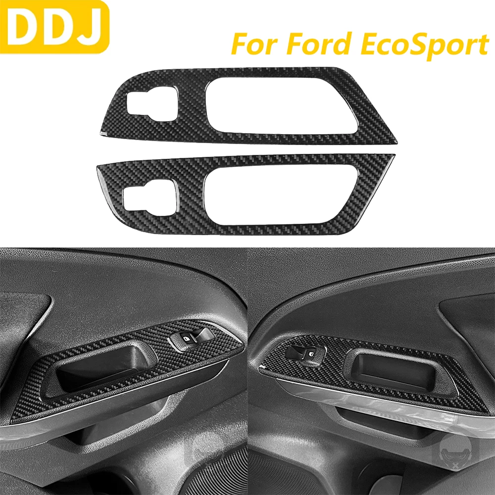 

Для Ford EcoSport 2018-2025 углеродное волокно, панель переключателя подъема заднего двери, окна, декоративная крышка, автомобильные аксессуары, декоративная наклейка