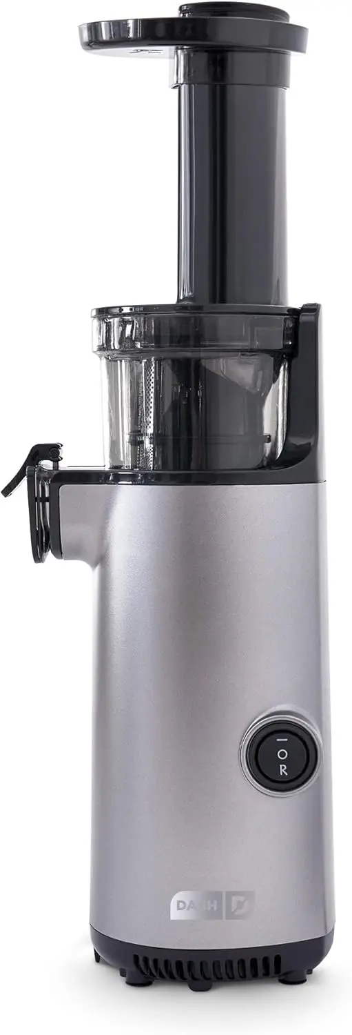 

Deluxe Compact Slow Juicer with Brush, Pulp Cup, Frozen Attachment & Recipe Guide - Graphite