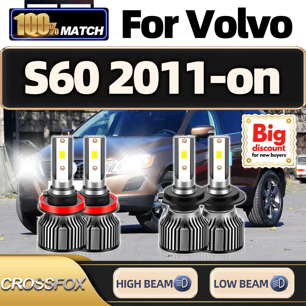 

240W LED Headlight Bulbs 40000LM High Low Beam Turbo Auto Lamps 12V 24V For Volvo S60 2011 2012 2013 2014 2015 2016 2017 2018-on
