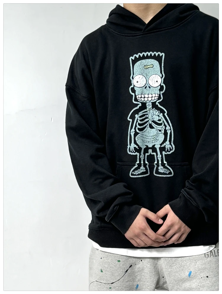 Autumn and winter new electric shock cartoon American retro heavy cotton hoodie hoodie