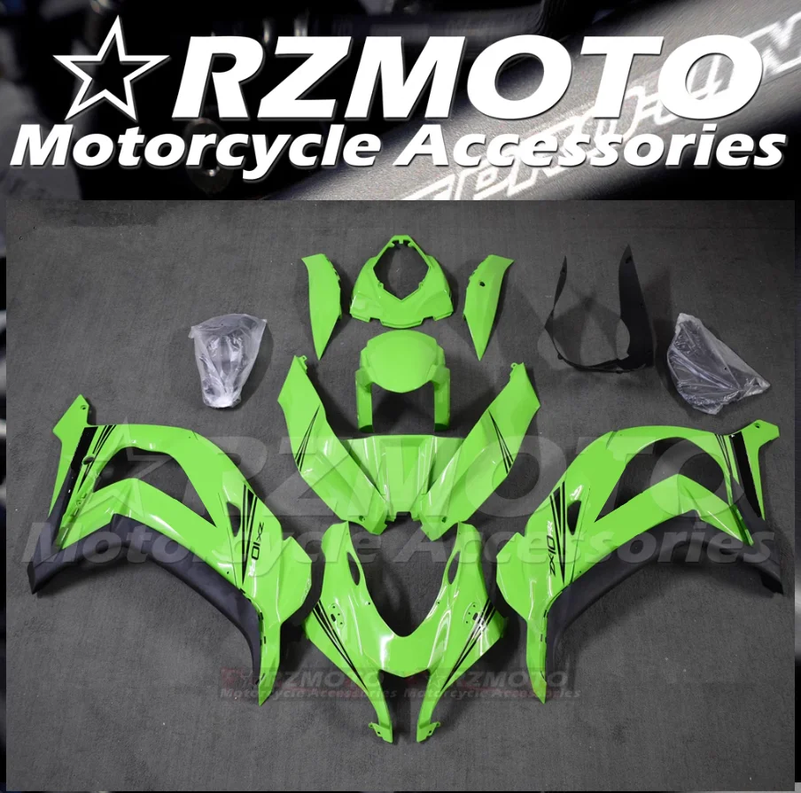 4Gifts New ABS Motorcycle Fairings Kit Fit For KAWASAKI ZX-10R 2016 2017 2018 2019 16 17 18 19 Bodywork Set Custom Green