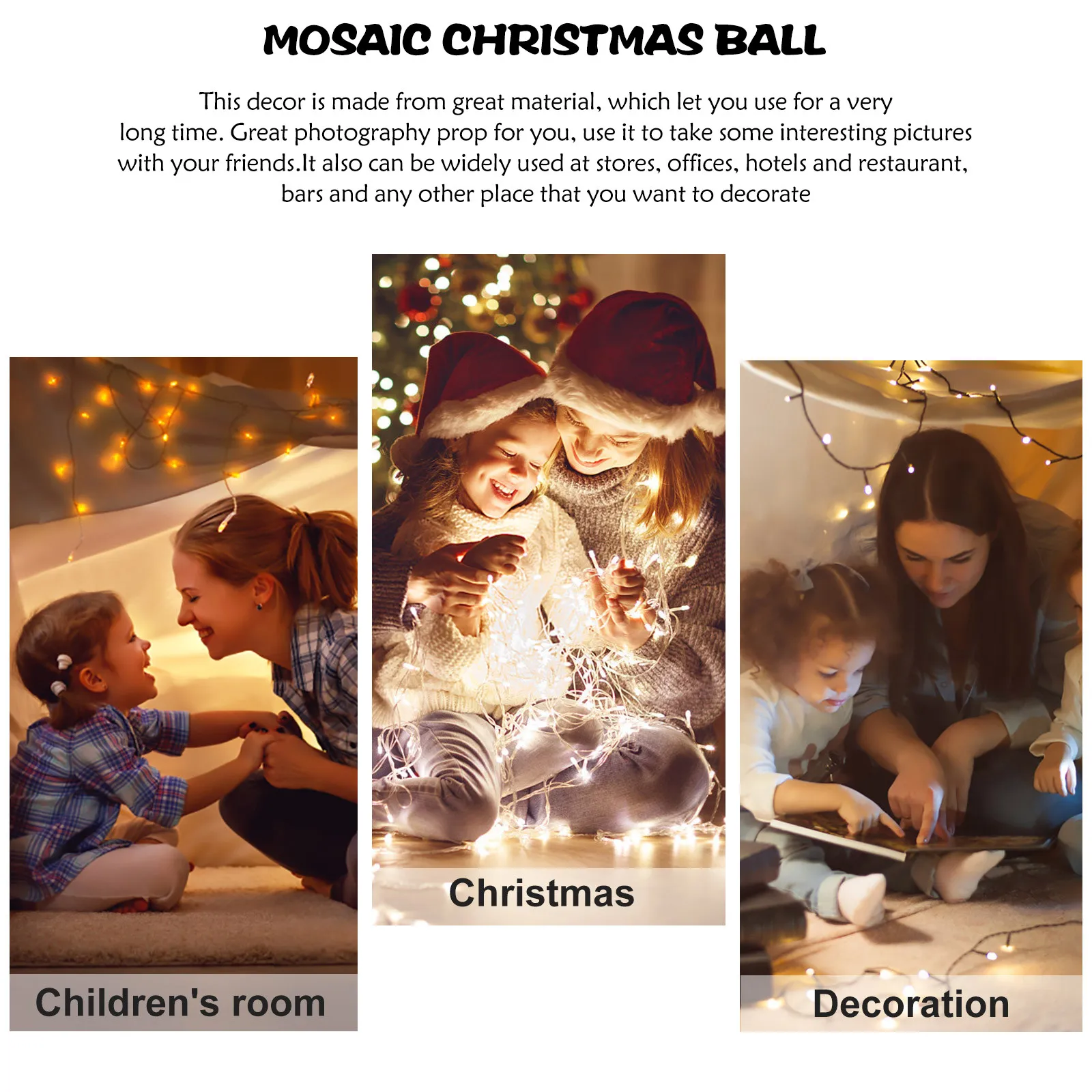 3Pcs Vibrant Blue Christmas Balls Mosaic Design Refreshing Interior Decor for Xmas Tree Under Tree Desktop Craft Ornament Xmas