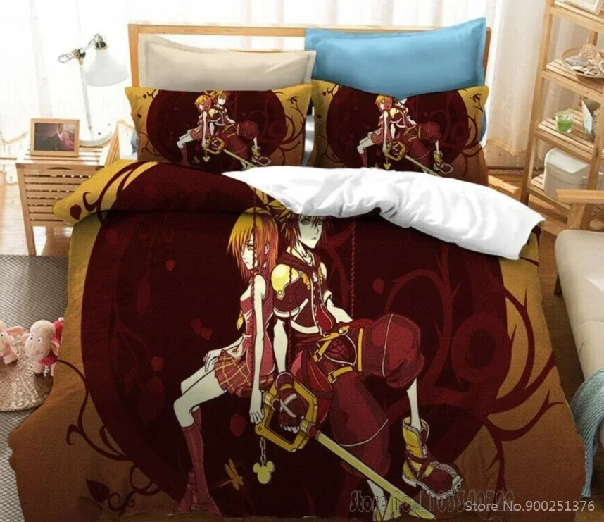 Kingdom Hearts 3D Cartoon Printed Duvet Cover Set HD Comforter Cover Bedclothes for Kids Bedding Sets Bedroom Decor