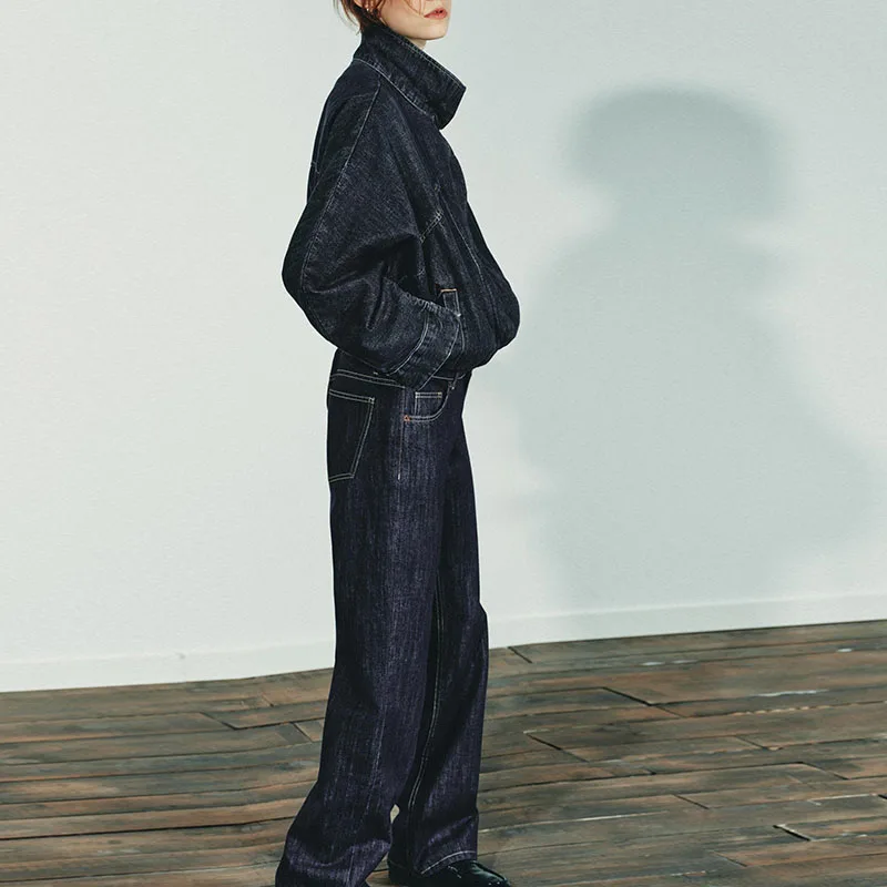 Nouveau automne femmes Jaet manteau décontracté Denim jean ensemble Long Sve loisirs Sle pour 25-35 ans femmes