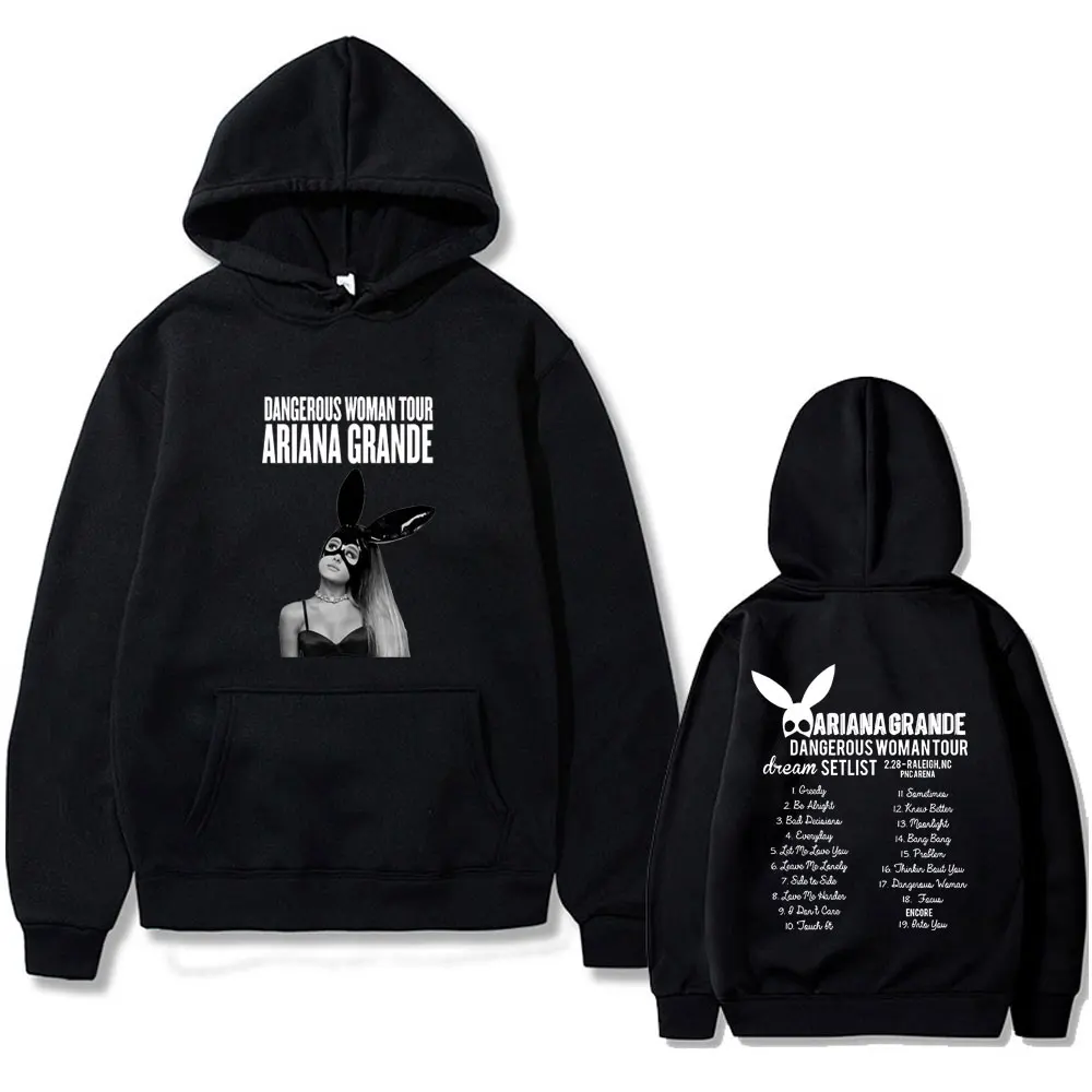 Ariana Grande Dangerous Woman Tour Hoodie Unisex Fashion Fans Trend Sportswear Men Women Vintage Oversized Pullover Tracksuit