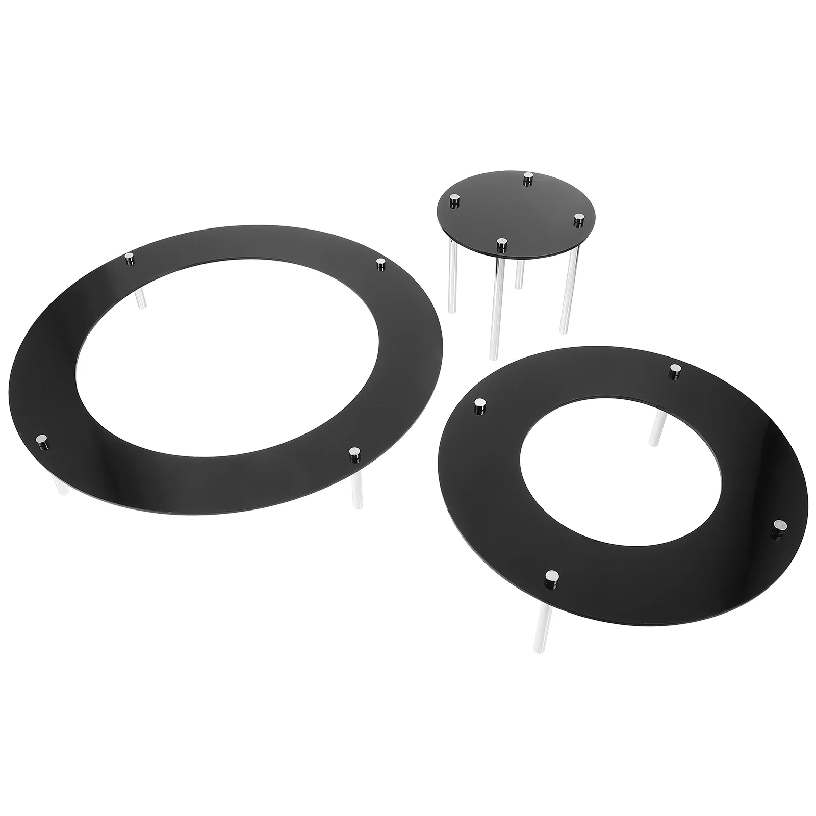 

1 set Acrylic Cake Stand Clear Display Rack 1 Set Black 3 Layers 5cm 7cm 10cm Risers For Party Banquet Dessert Cafe Restaurant