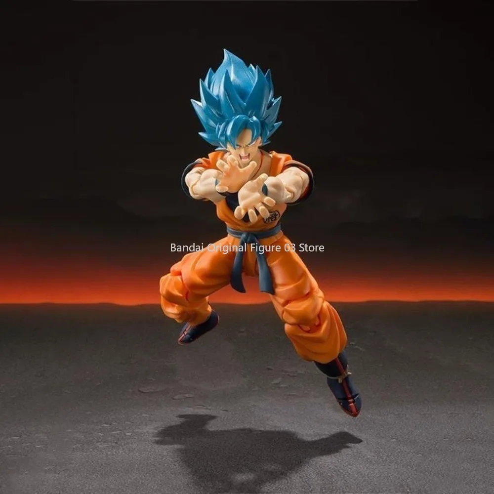 ในสต็อกOriginal Bandai Dragon Ball Z S.H.Figuarts Super Saiyanพระเจ้าBlue Son Gokou SHF Son Gokuสีฟ้า 16 ซม.Action Figure