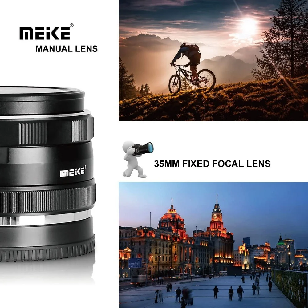 Meike 35mm F1.7 APS-C Large Aperture Manual Prime Lens for Sony E-Mount A6700 ZV-1 ZV-E10 A6600 A6400 A6000 A6100 A6300 NEX-5 A7