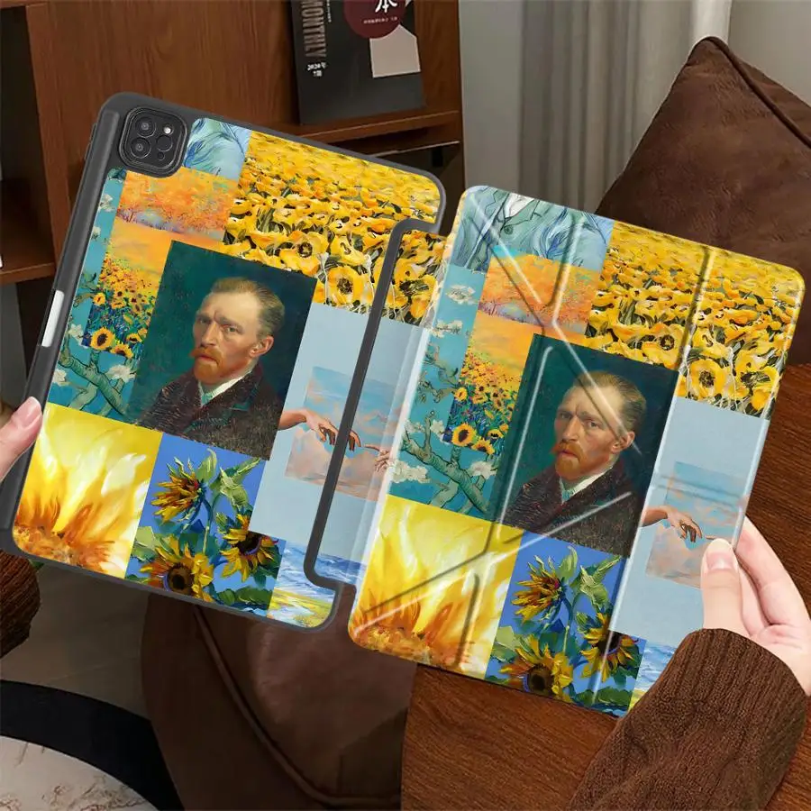 

Tablet Case For iPad Mini 6 7 Pro 11th 10th 9th 8th 7th 12.9inch Pro 2025 Air 4 5 M3 M2 1 2 M4 11inch Holder Cover Van Gogh