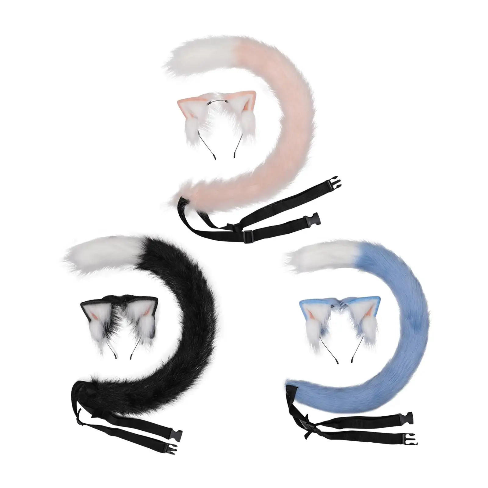 

and Long Tail Set Headwear Fancy Dress for Cosplay, Halloween,