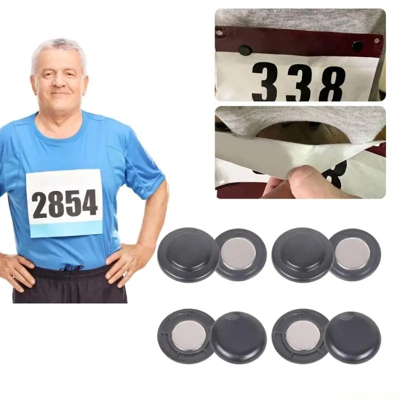 U2JB Running Number Attachment Set 4 Pairs Bib Clip No Sew Required 12g Total Weight Sports Event Essential