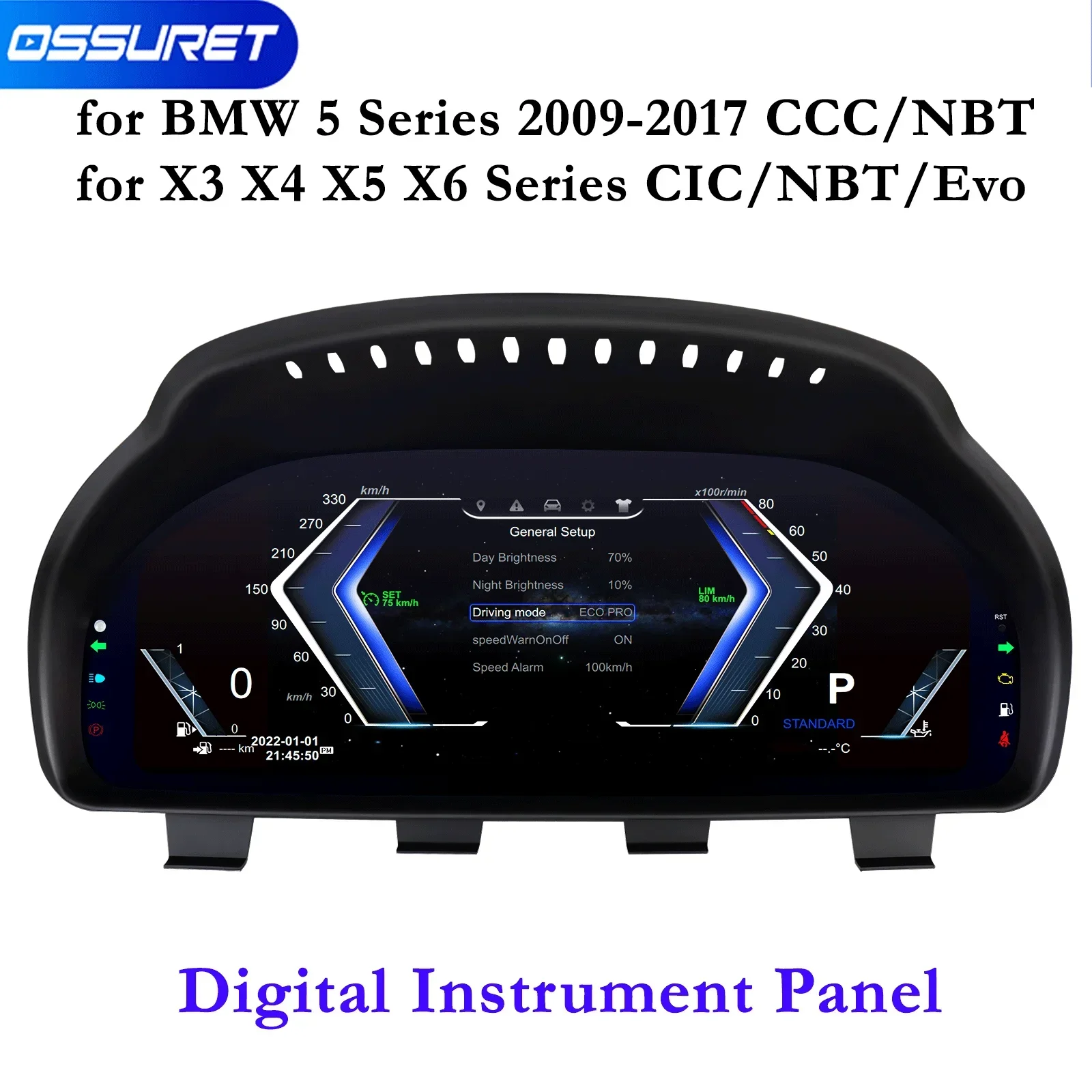 12.3'' Digitale Dashboard for BMW 5 Series 2009-2017 CCC NBT CIC X3 X4 X5 X6 Evo Lcd Paneel Snelheidsmeter Virtuele Cockpit Voor