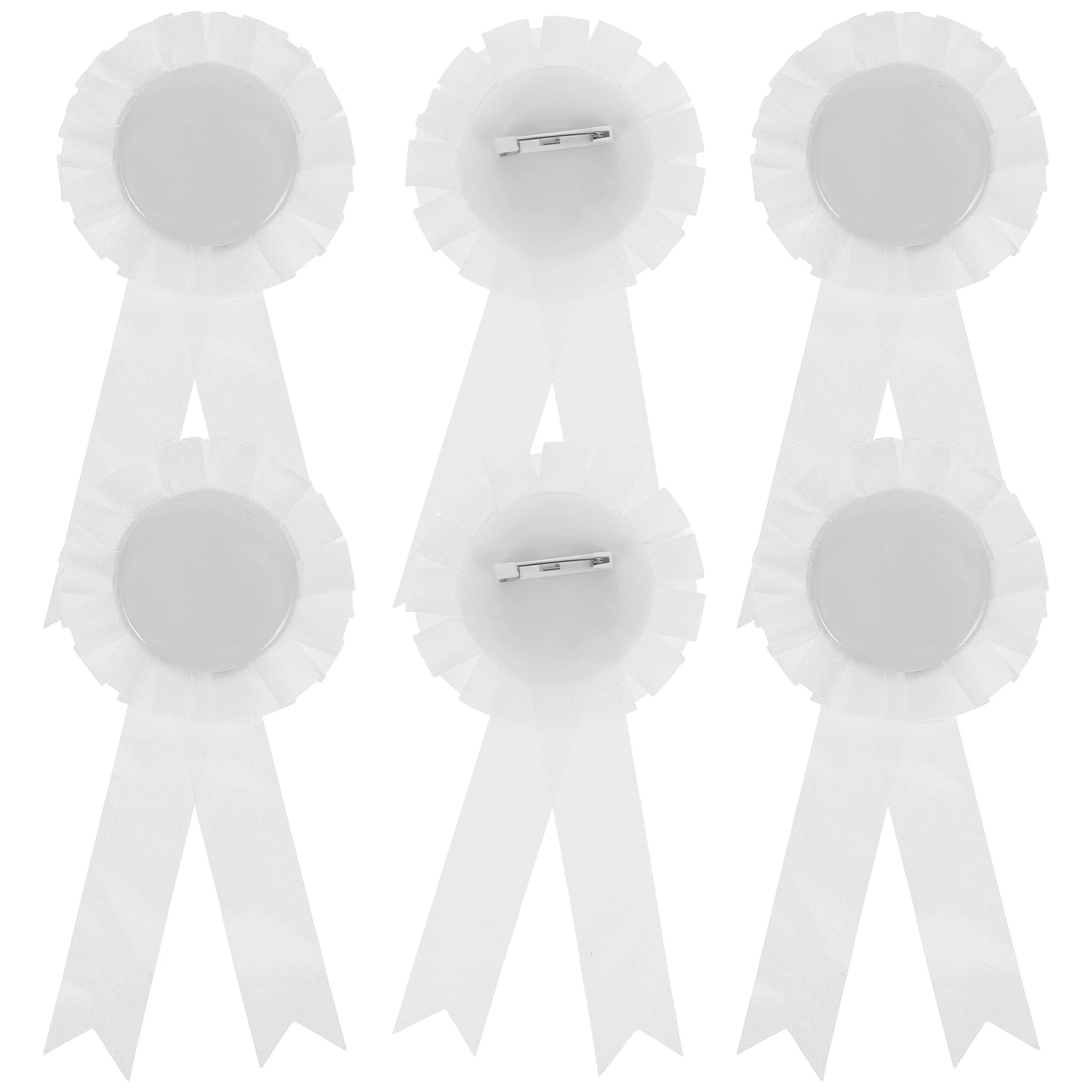 

6pcs Graduation Wedding Party Badges Corsage Pins Tinplate Ribbon Chest Brooch Elegant Design Sturdy Materials Versatile Use