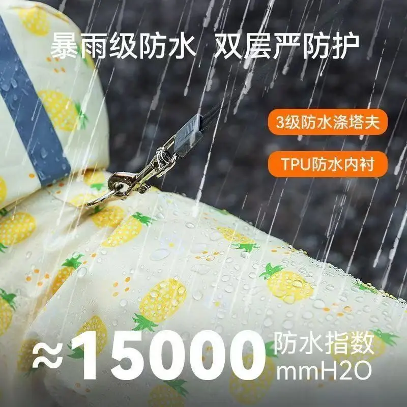 Korean version pet clothing, fruit four legged raincoat, can be pulled, four legged full package, small and medium-sized dog