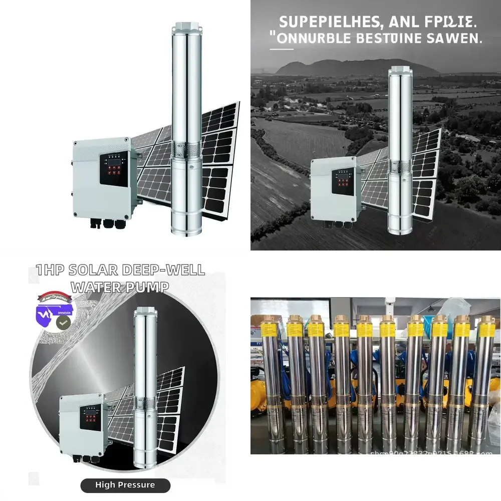 2026 Hot！ Outdoor Waterproof 24/48/72/110/180/220V 550/750/1100/1500W Solar Powered Submersible Water Pump for Well
