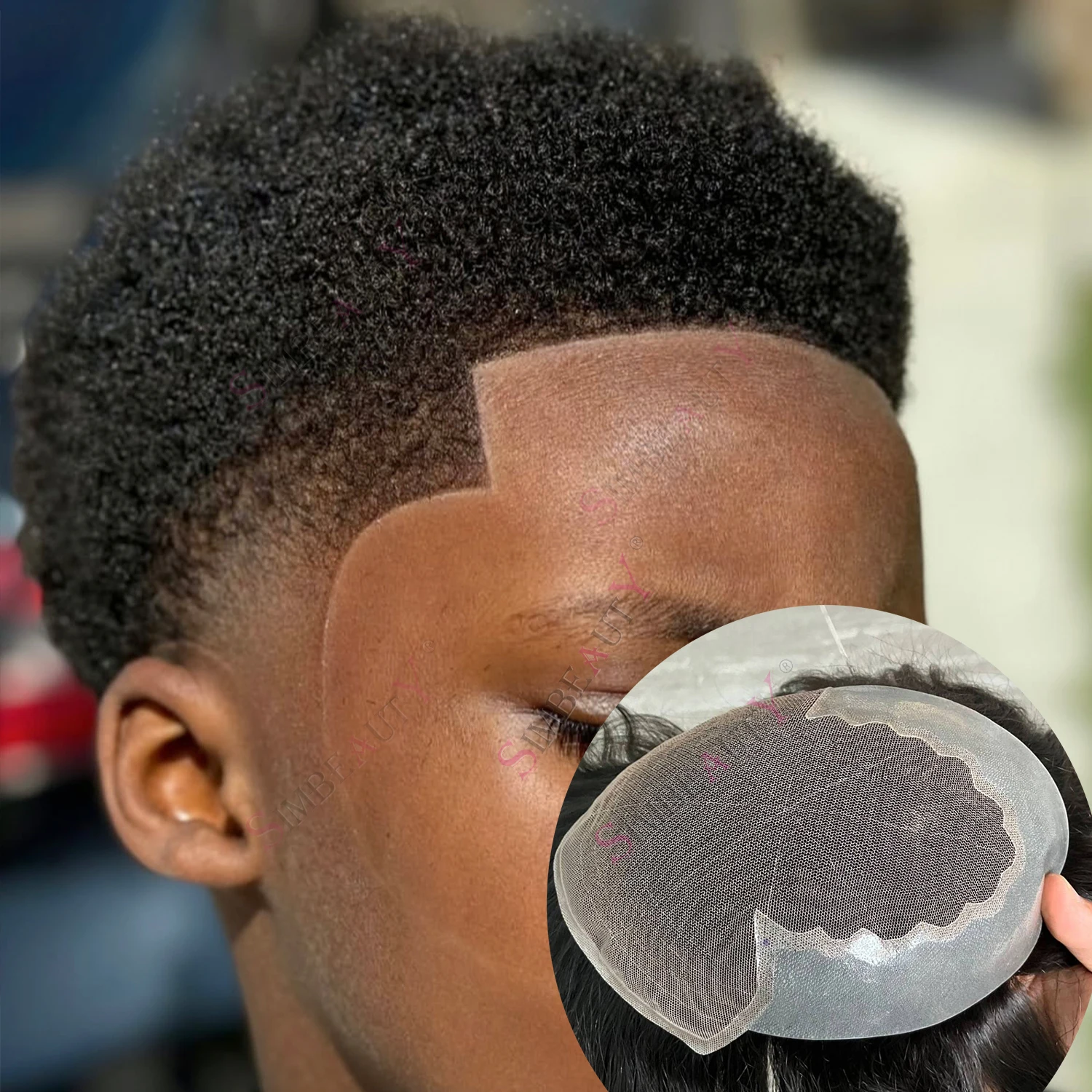 

6 мм афро плотный вьющийся парик прочный дышащий Q6 кружево из искусственной кожи черные мужские парики из натуральных волос отбеленные узлы дешевая мужская система замены