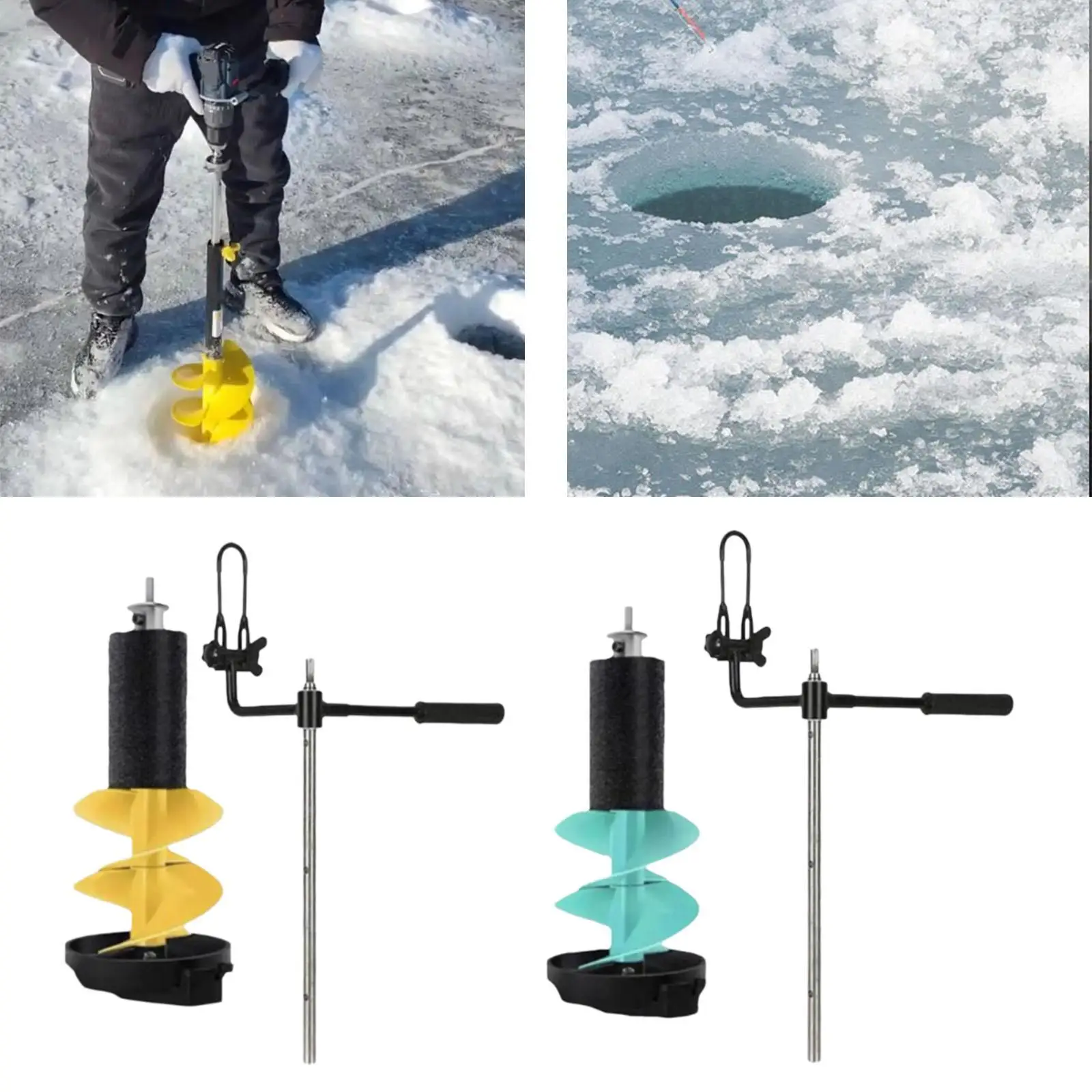 Ice Auger Nylon Aluminum Alloy Ice Drill Tool Ice Fishing Supplies