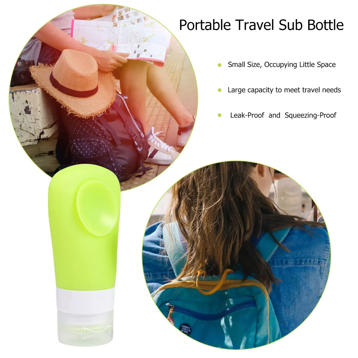 

2Pcs Silicone Sub Packaging Bottles Travel Size Leakproof Emulsion Containers for Lotion Shampoo Soap Storage