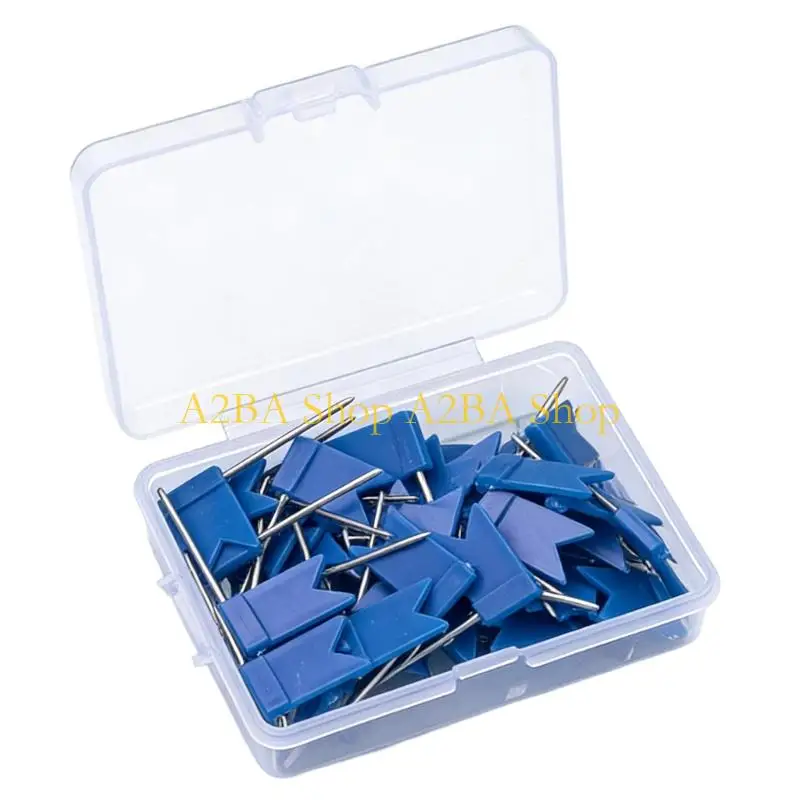 A2BA Pack of 100 Assorted Color Thumb Tacks Push Pins Marker Pins Set With Clear Case Perfect For Notice Boards And Offices