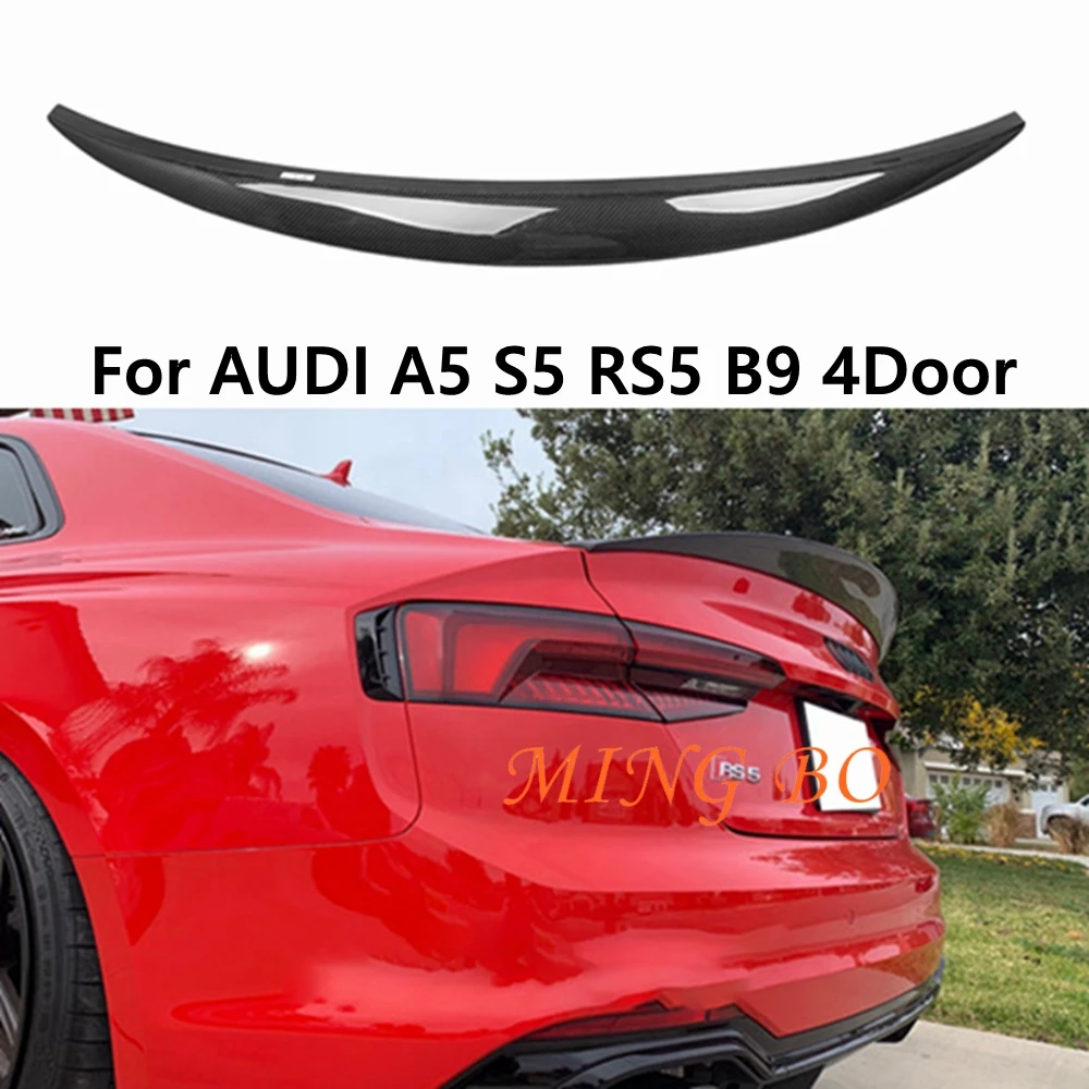 

For AUDI A5 S5 RS5 B9 4Door Sportback HK Style Carbon fiber Rear Spoiler Trunk wing 2017-2021 FRP Forged carbon