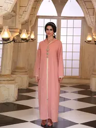 Ramadan Eid Pink Kebaya Abaya Dubai indyk Islam muzułmańska sukienka modlitewna Abayas dla kobiet Niqab Kaftan Robe Femme Musulmane Caftan