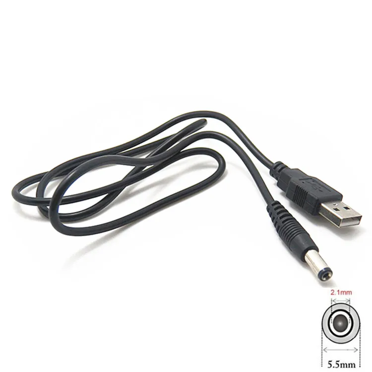 1pcs USB Male to 5.5 Mm X 2.1 Mm 5.5*2.1 DC Barrel Jack Power Cable AC Plug Transfer Connector Charger Interface Converter 0.8m