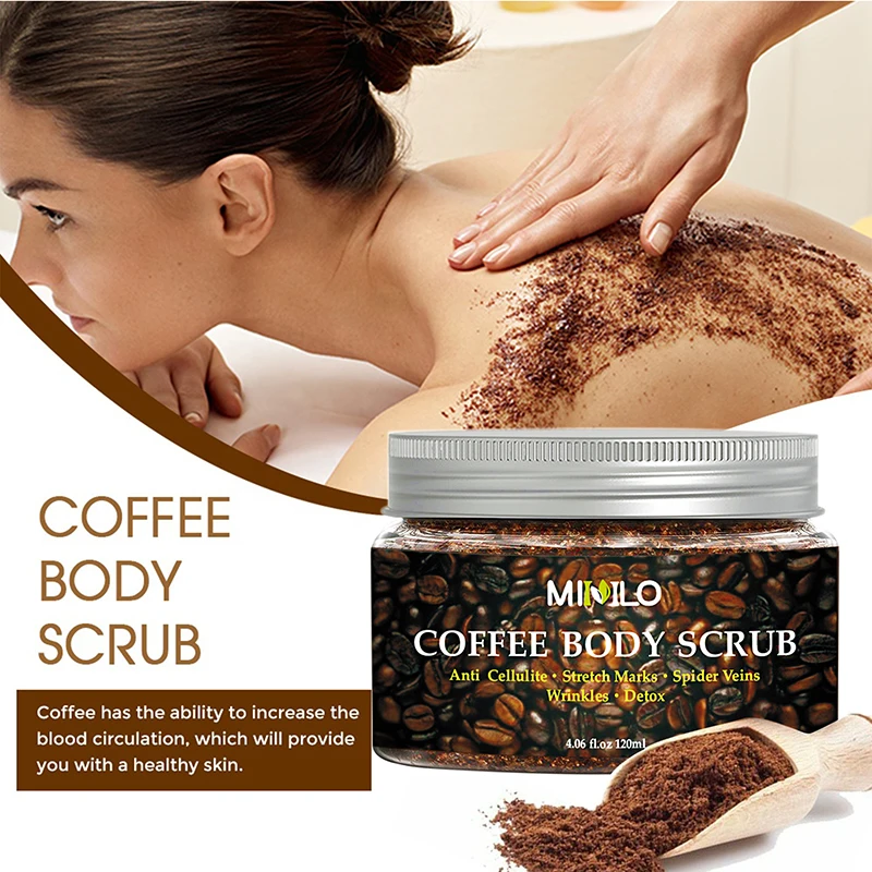 Crema exfoliante corporal para café, exfoliante Facial, sal del Mar Muerto, blanqueador, hidratante, anticelulitis, acné