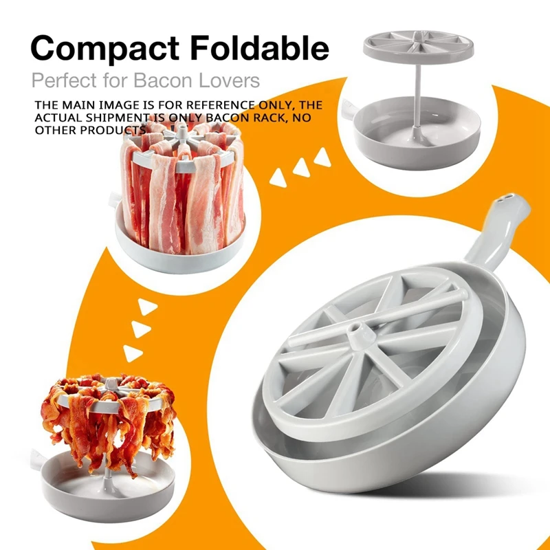 BAAG-Microwave Bacon Cooker Quick Cooking Bacon Rack Grease Collector Kitchen Gadget