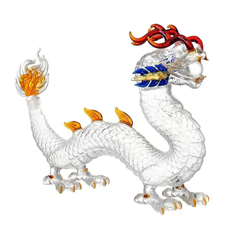 Dragon shaped Chinese Zodiac whiskey decanter Glass Alcohol Bottle for Liquor Scotch Bourbon Gifts for Men Him 1000ML - Image 5