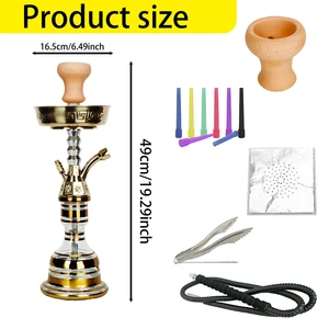EVA için bir seyahat çantası ile çinko alaşımından nargile seti, lüks Arapça nargile, mısır nargile borusu sadece chicha tamamlandı, nargile, taşınabilir 12-En çok satan, nargile, Mısır - №5