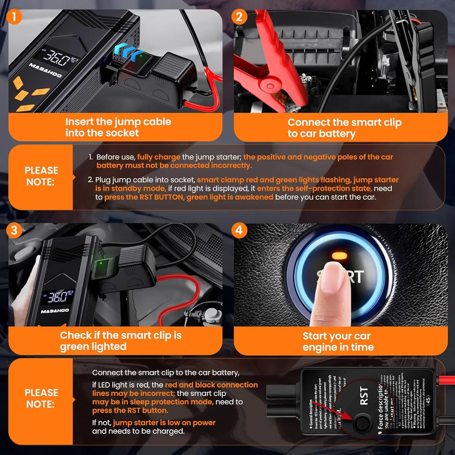 Arrancador de salto portátil de 3000 A con compresor de aire, inflador de 150 PSI, pantalla LCD para coches de 12 V