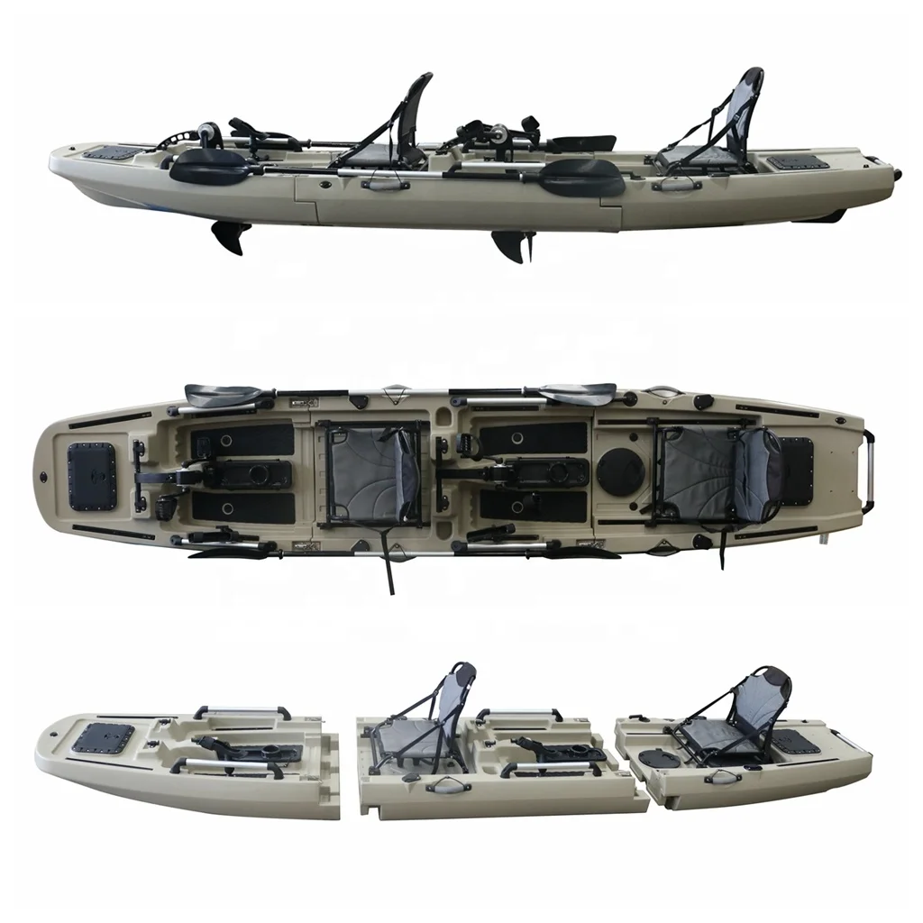 

Popular Kayak Hot Sale Type 14.5 FT Detachable Double or Single Three-Section Propeller Foot Pedal Fishing Kayak Motor Kayak