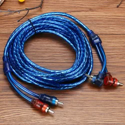 5m Car Modified RCA Audio Cable Pure Copper Car Audio Power Amplifier Cable Automotive Electronics Accessories