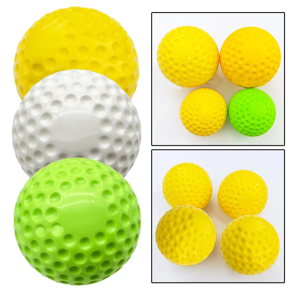 1pcs 9/12inch Dimpled Baseball 7.2/9.7cm PU- Yellow/White/Fluorescent Green Pitching Machine Softball For Daily Hitting Training
