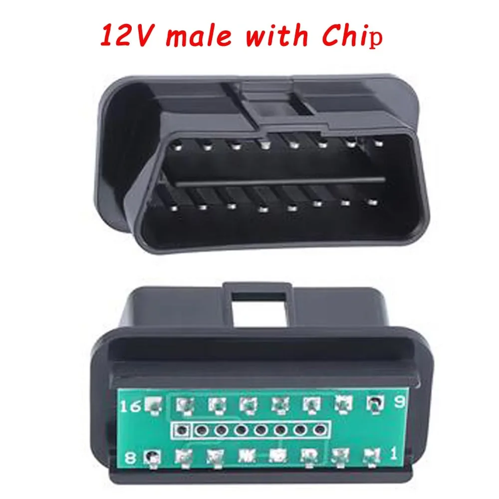 12V 24V OBD Male Plug OBD2 16Pin Connector OBDII Adaptor Female Male OBDII Connector J1962 OBD2 Connector Elm327 WIFI In Stock