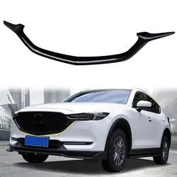 for Mazda CX-5 CX5 2017 2018 2019 2020 2021 Glossy Black Front Center Grille Molding Trim 2pcs Car Accessories