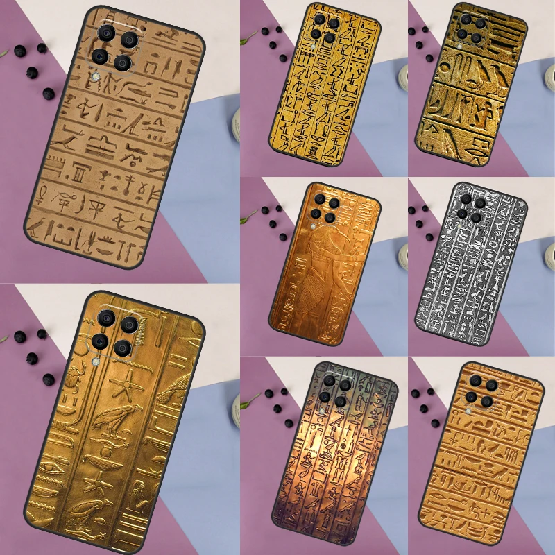 Egyptian Hieroglyphics Case For Samsung Galaxy M13 M23 M33 M53 M14 M34 M54 M30s M31s M12 M32 M52 M20 M21 M51 Cover