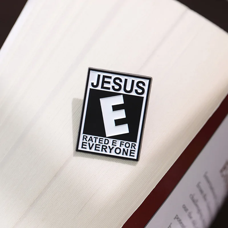 Jesus Saves Enamel Pins Custom Simple Black Fish Shape Vintage Brooches Lapel Badges Classic Jewelry Gift for Kids Friends