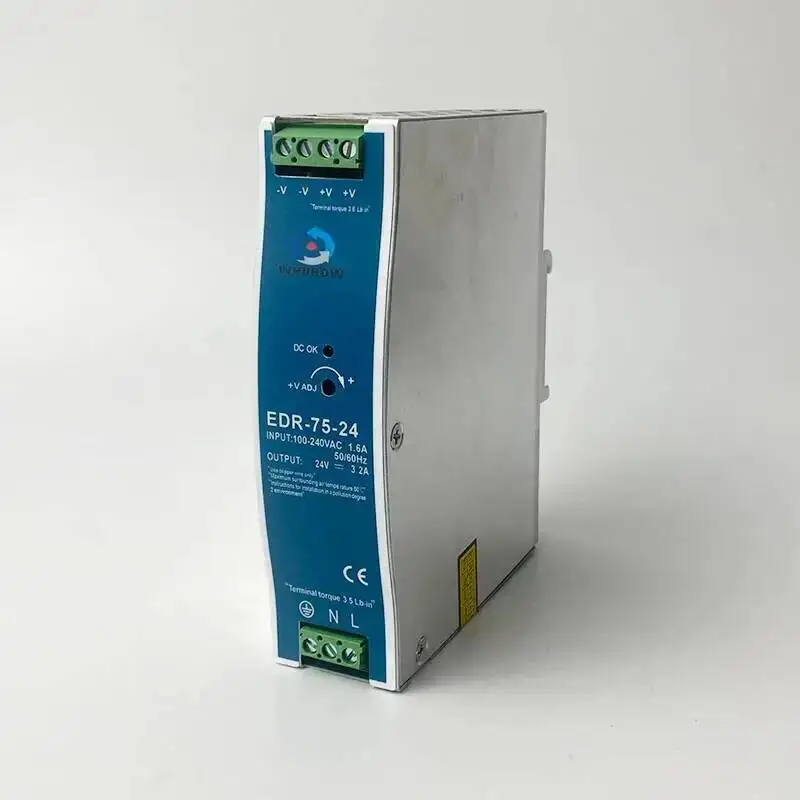 EDR-75 120 150 Series 12V 24V 48V DC 75W 120W 150W Single Output Industrial DIN RAIL Switch Power Supply